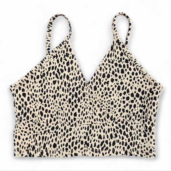Brandy Melville Tan Leopard Print Crop Top Stretch Brallete Tank, One Size XS-S - Picture 2 of 4